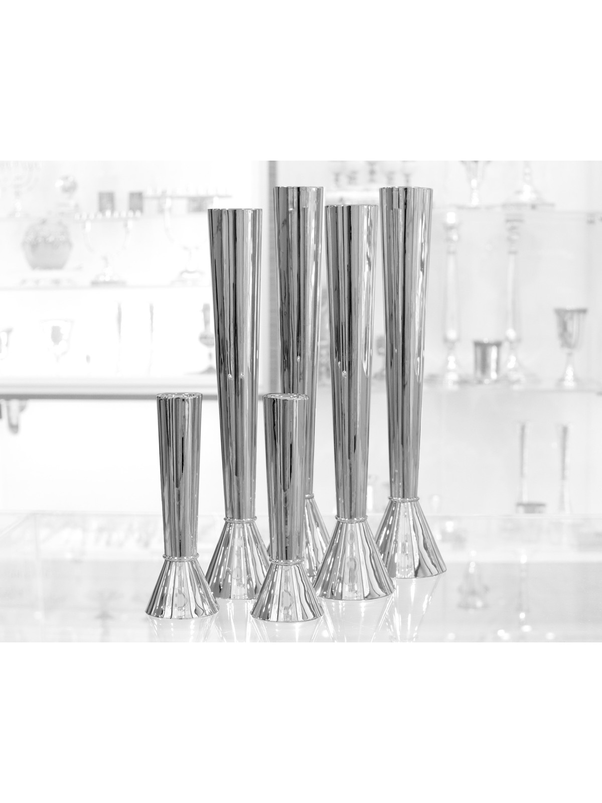 Grand beau chandelier lisse en argent sterling, argent sterling C