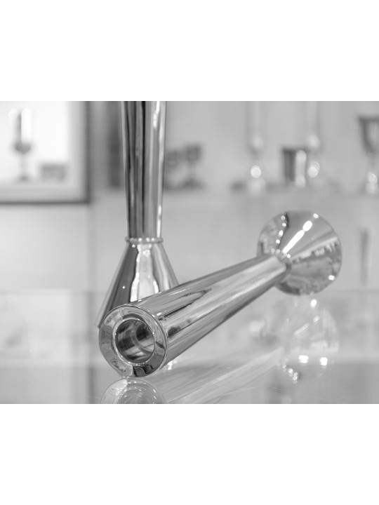 Grand beau chandelier lisse en argent sterling, argent sterling C