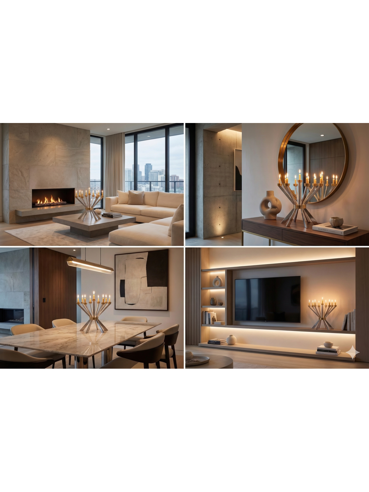 Giant Candelabra with Clean Lines and Bold Angles  , Extra Large Candl