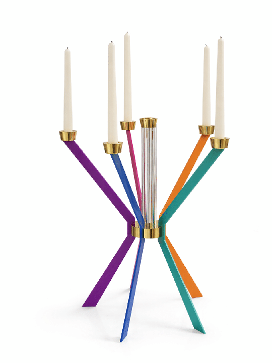 Candélabre multicolore en forme d'étoile de grande taille, candélabre nature