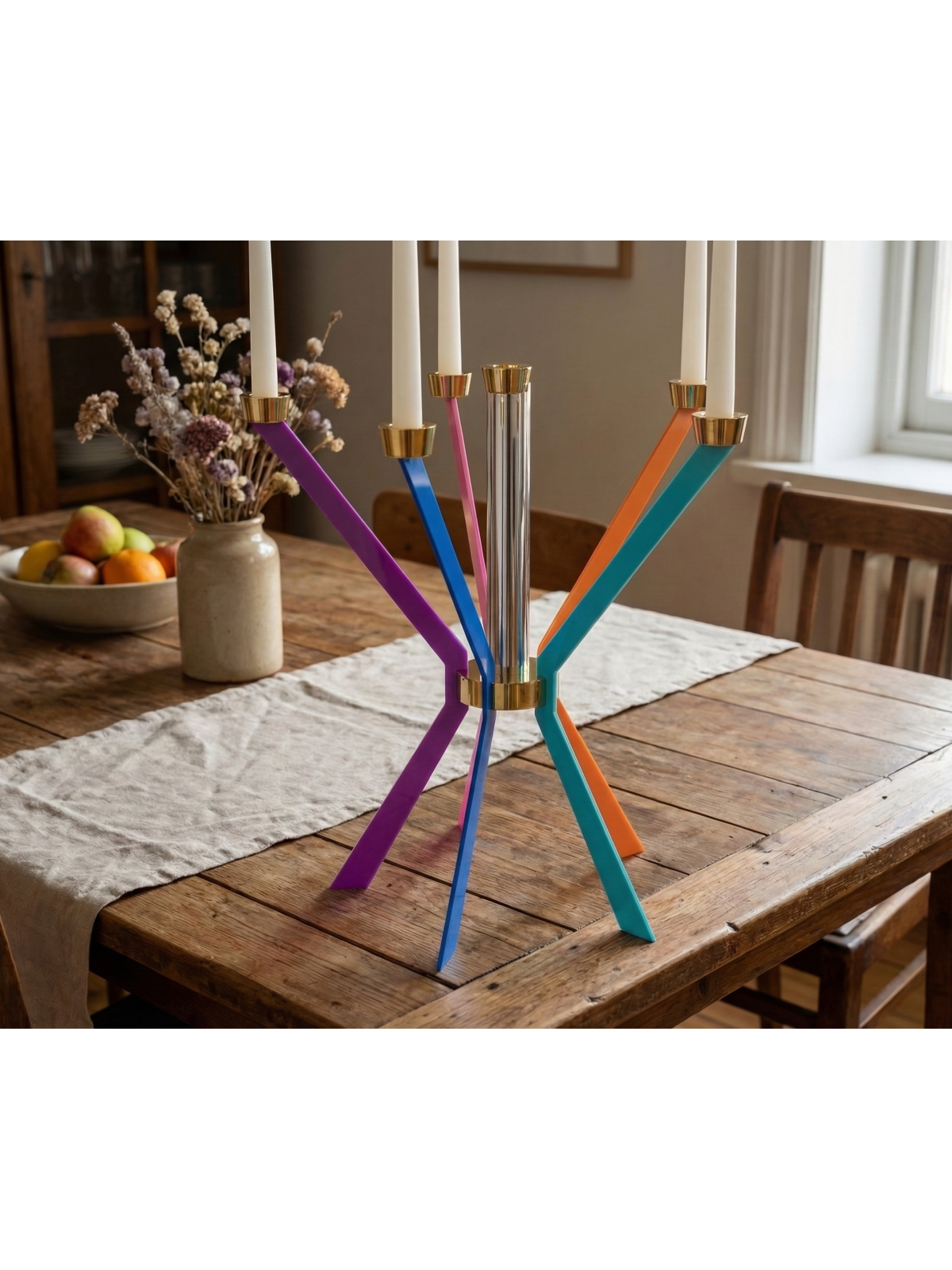 Big Size Starburst-Shaped Multicolored Candelabra  , Nature Candelabra