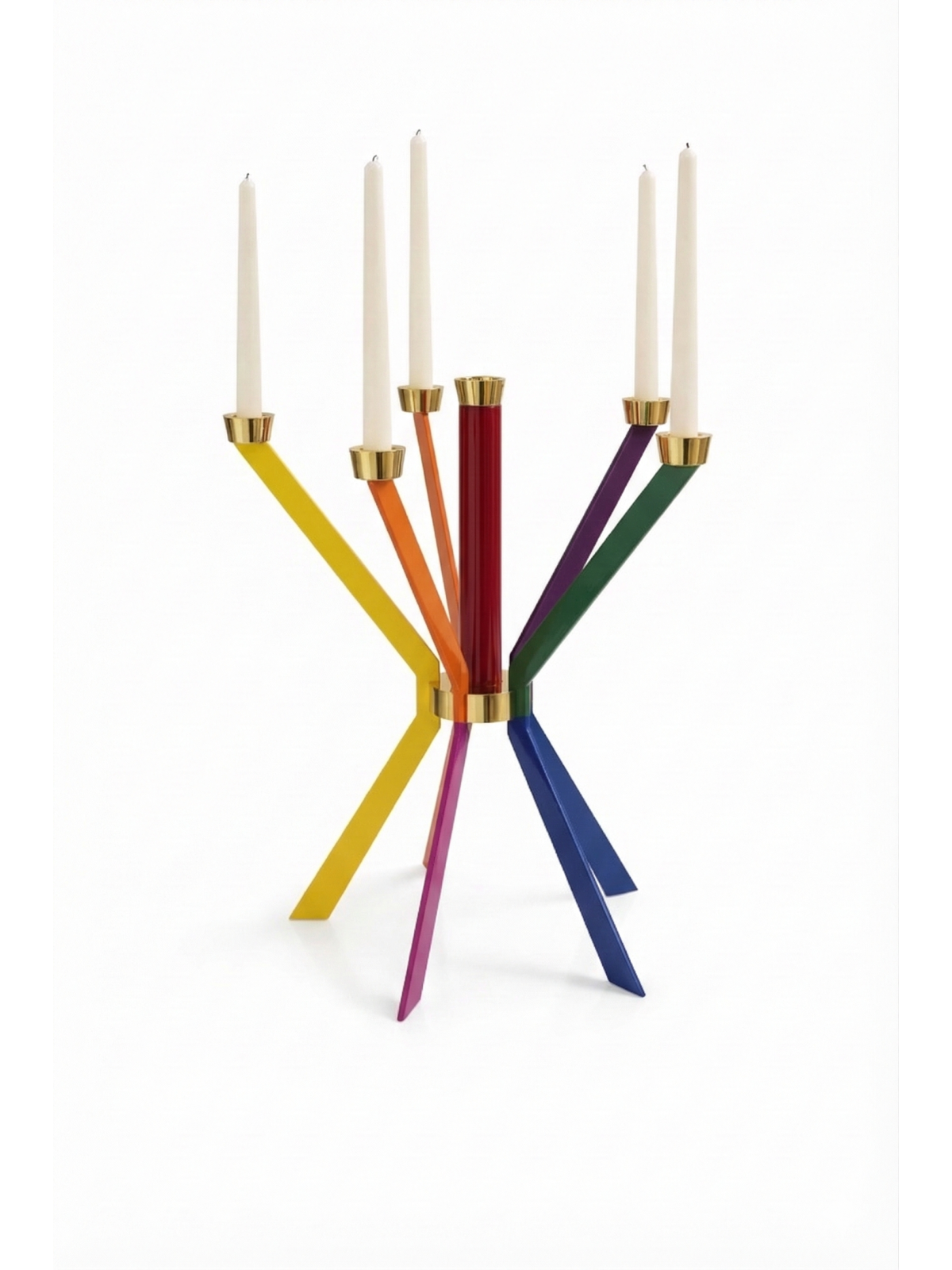 Candélabre multicolore en forme d'étoile de grande taille, candélabre nature