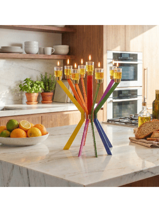 Big Size Starburst-Shaped Multicolored Candelabra  , Nature Candelabra