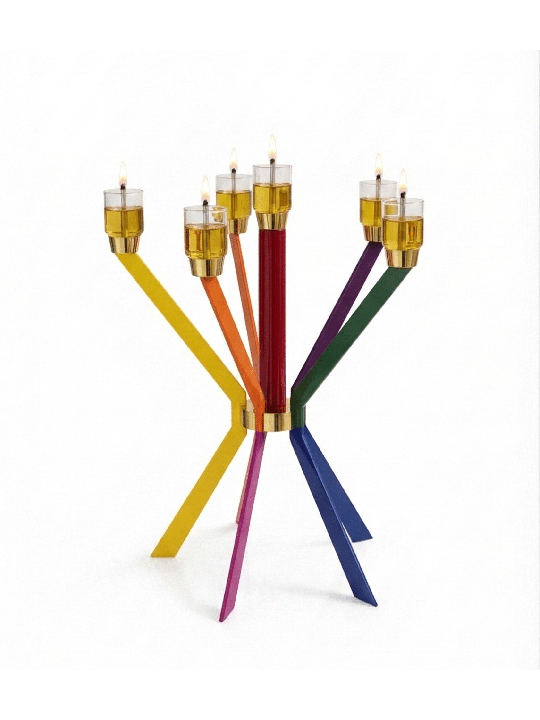 Candélabre multicolore en forme d'étoile de grande taille, candélabre nature