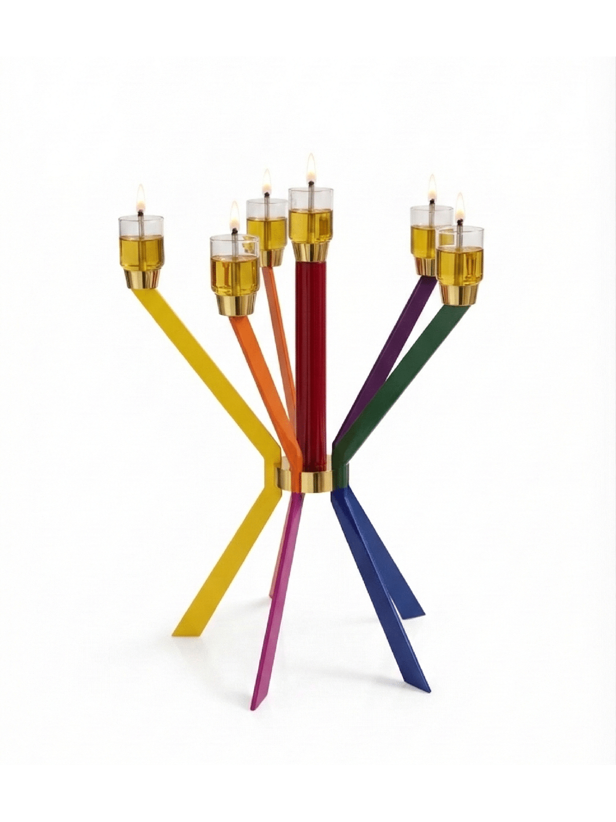 Candélabre multicolore en forme d'étoile de grande taille, candélabre nature