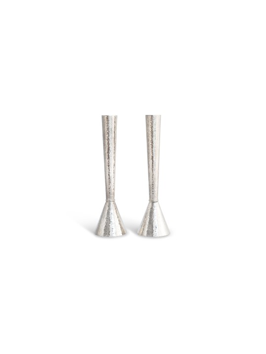 Large Silver Hammered Candlesticks and Tray , Sterling Silver Candlest