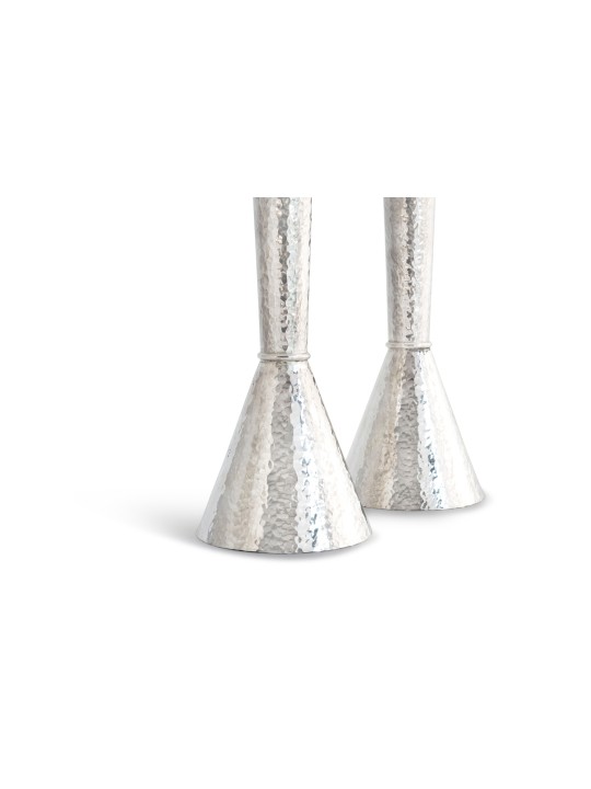 Grands chandeliers et plateau martelés en argent, chandelier en argent sterling