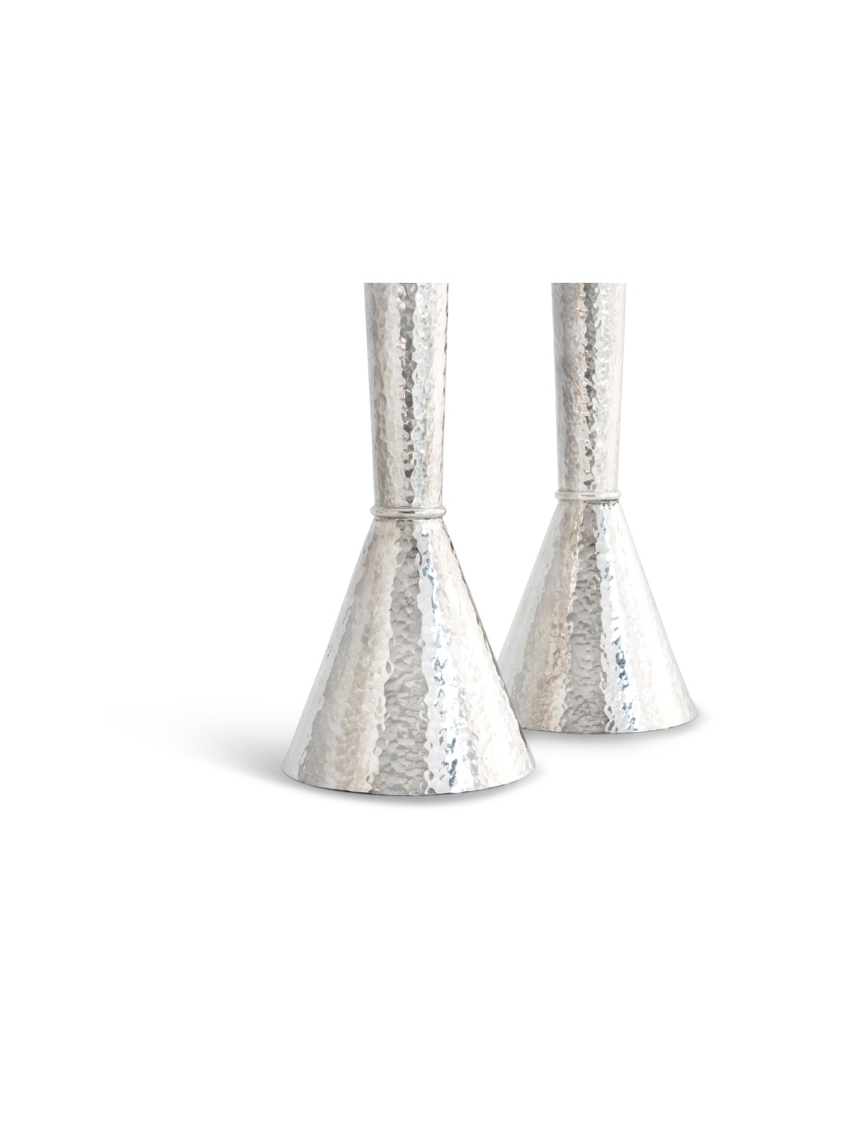 Grands chandeliers et plateau martelés en argent, chandelier en argent sterling