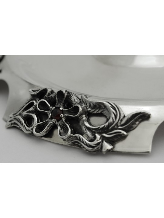 Floral Plate For Honey Dish Swirling Elements , Tu B'Av Gifts , Israel