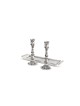 Silver Candlesticks with Natural Amethyst Stone , Sterling Silver Cand
