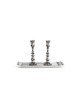 Silver Candlesticks with Natural Amethyst Stone , Sterling Silver Cand
