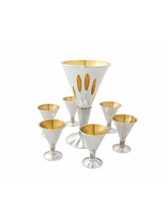 Ensemble moderne de liqueur en argent sterling en forme de cône, cadeaux de Pâque, Israël