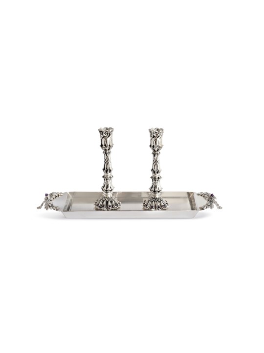 Natural Vintage Inspired Candlesticks for Shabbat , Sterling Silver Ca
