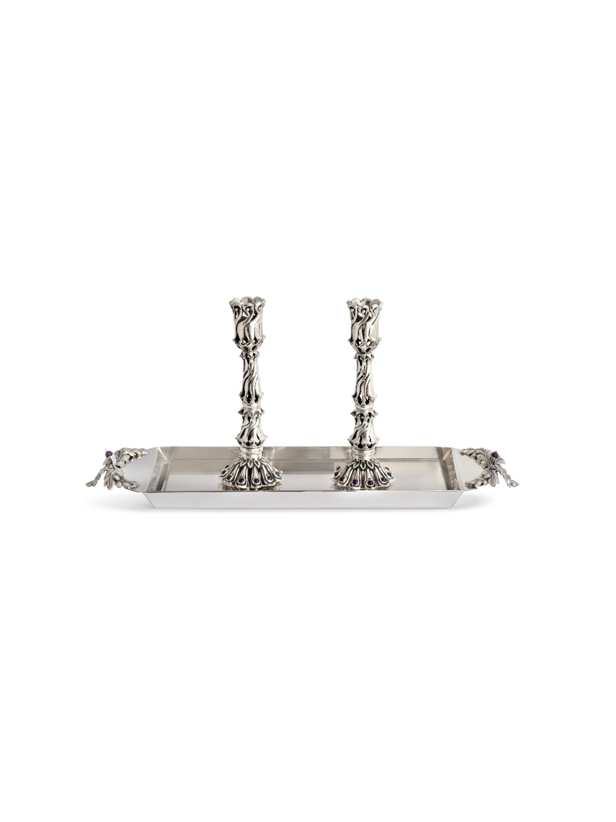 Natural Vintage Inspired Candlesticks for Shabbat , Sterling Silver Ca
