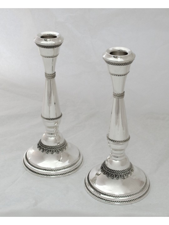 Medium 925 Sterling Silver Filigree Candlesticks , Sterling Silver Can