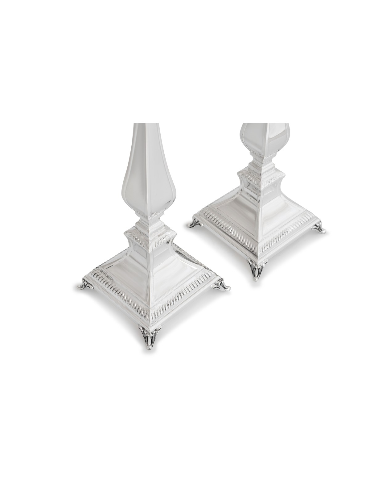 Large Shabbat Sterling Silver Candlesticks , Sterling Silver Candlesti