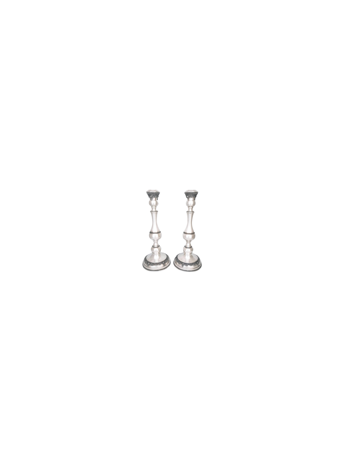 Beautiful Large Silver Candlesticks with Tradition , Sterling Silver C
