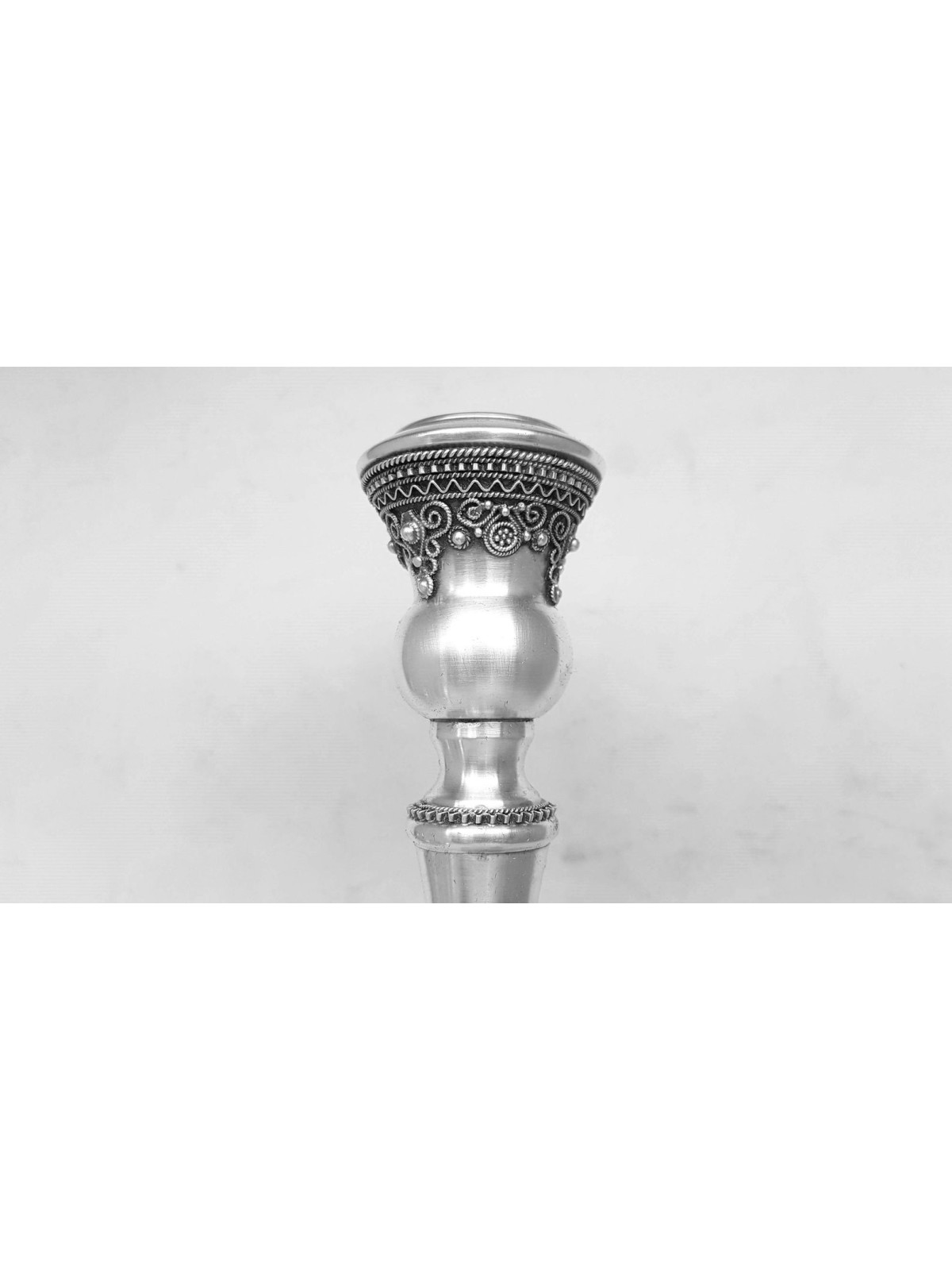 Beautiful Large Silver Candlesticks with Tradition , Sterling Silver C