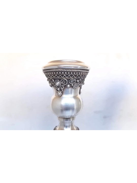 Beautiful Large Silver Candlesticks with Tradition , Sterling Silver C