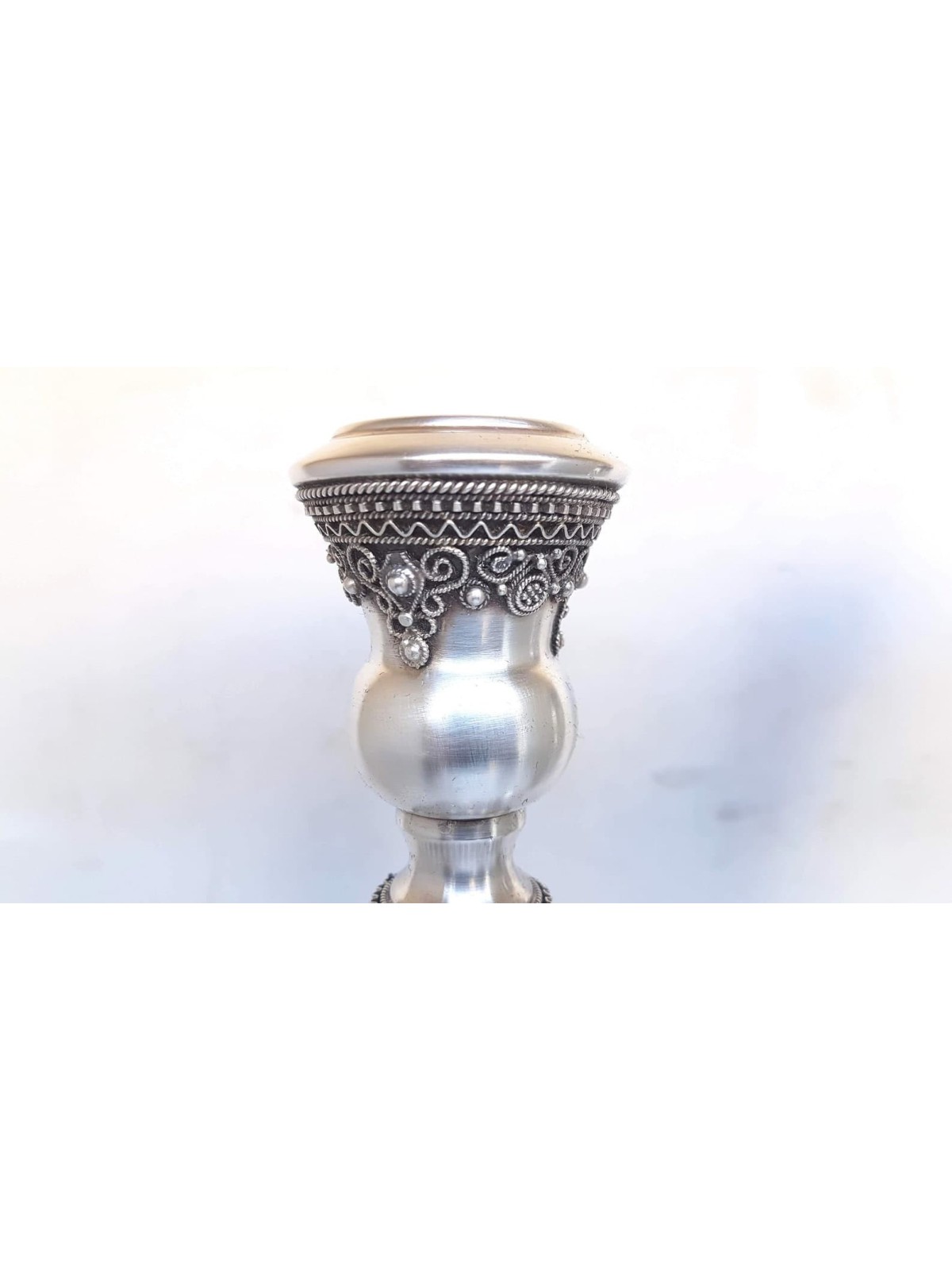 Beautiful Large Silver Candlesticks with Tradition , Sterling Silver C