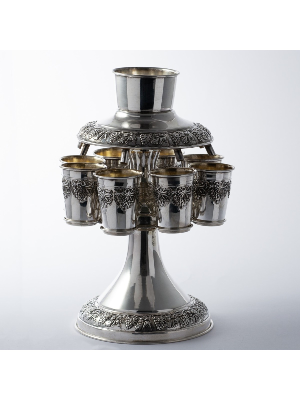 Sterling Silver Wine Fountain , Kiddush Fountains , Israeli Judaica