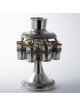 Fontaine à vin en argent sterling, fontaines de Kiddouch, Judaica israélienne