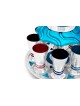 Ensemble de fontaines à vin en aluminium coloré avec 10 petites fontaines de Kiddouch