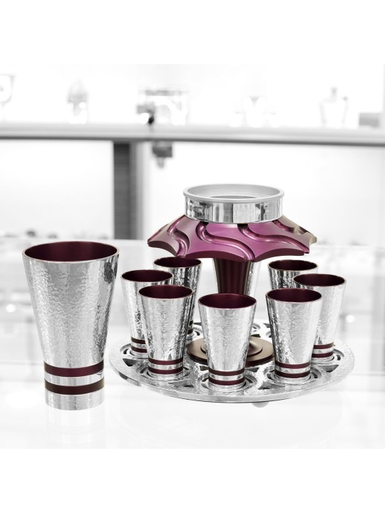 Aluminum Wine Fountain with 8 Liqueur Cups , Kiddush Fountains , Israe