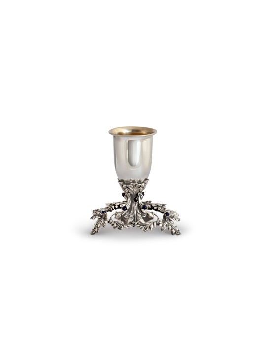 Feuilles Majestic Kiddush Cup avec assiette surélevée, cadeaux de Pâque, Isr