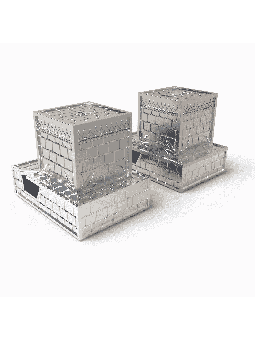Unique Sterling Silver Western Wall Design Tefilli , Tefillin and Tefi