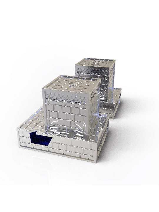 Conception unique du mur occidental en argent sterling Tefilli, Tefillin et Tefi
