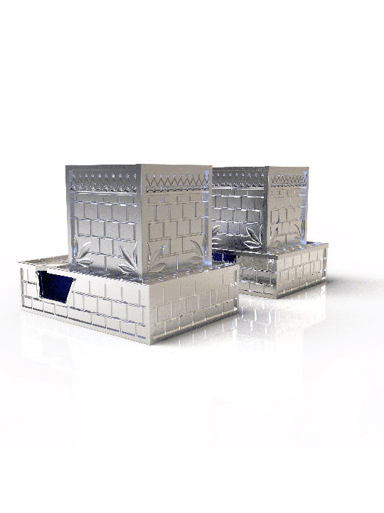 Conception unique du mur occidental en argent sterling Tefilli, Tefillin et Tefi