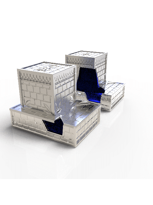 Unique Sterling Silver Western Wall Design Tefilli , Tefillin and Tefi