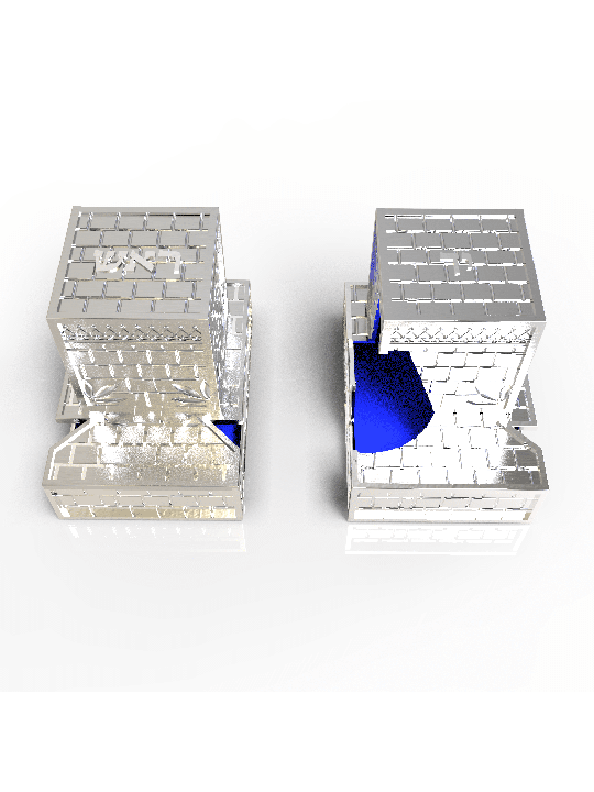 Conception unique du mur occidental en argent sterling Tefilli, Tefillin et Tefi