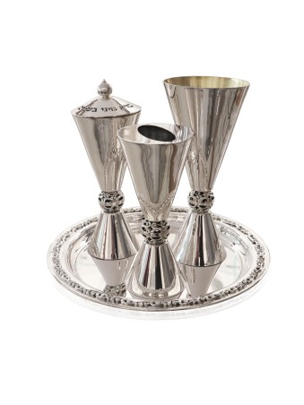 Ensemble Havdalah en argent sterling avec bénédiction et fil, Havdalah moderne S