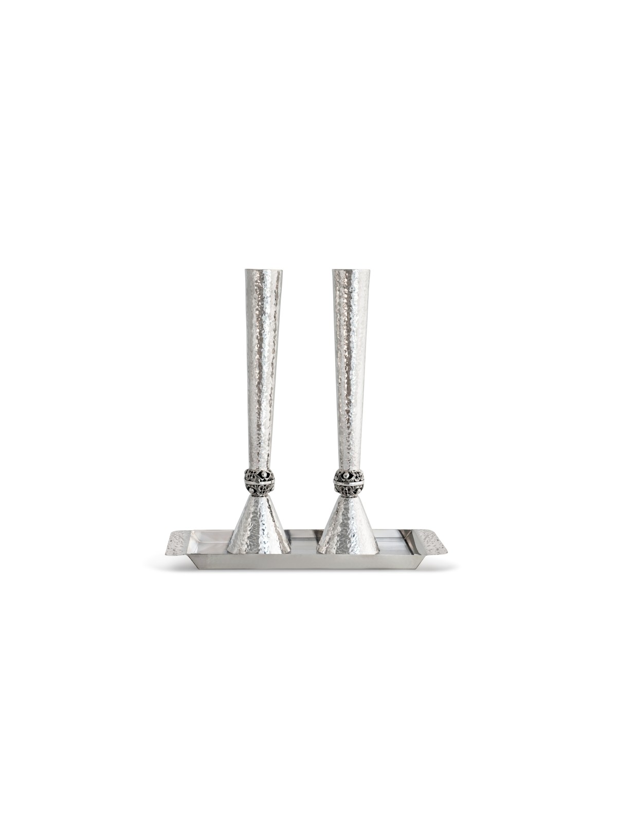 Traditional and Modern Silver Candlesticks with Tr , Passover Gifts ,