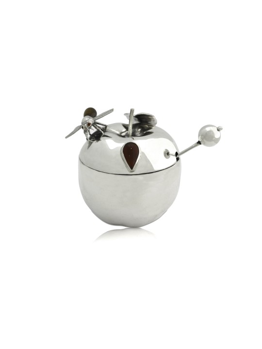Unique Apple Shaped Honey Dish with Blessing , Tu B'Av Gifts , Israeli