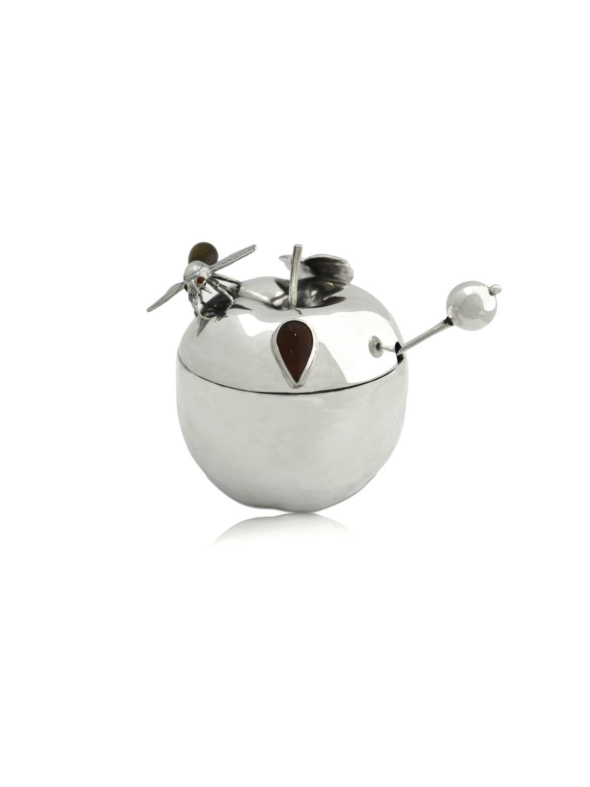 Unique Apple Shaped Honey Dish with Blessing , Tu B'Av Gifts , Israeli