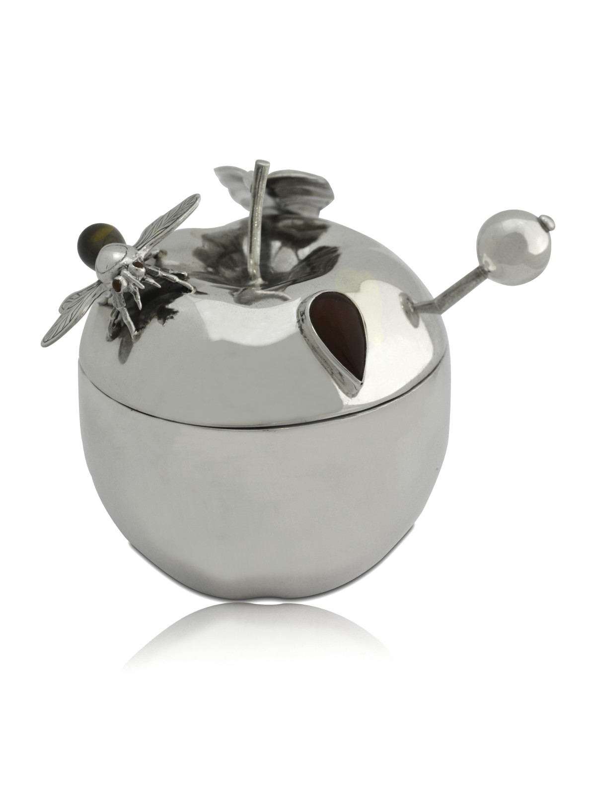 Unique Apple Shaped Honey Dish with Blessing , Tu B'Av Gifts , Israeli