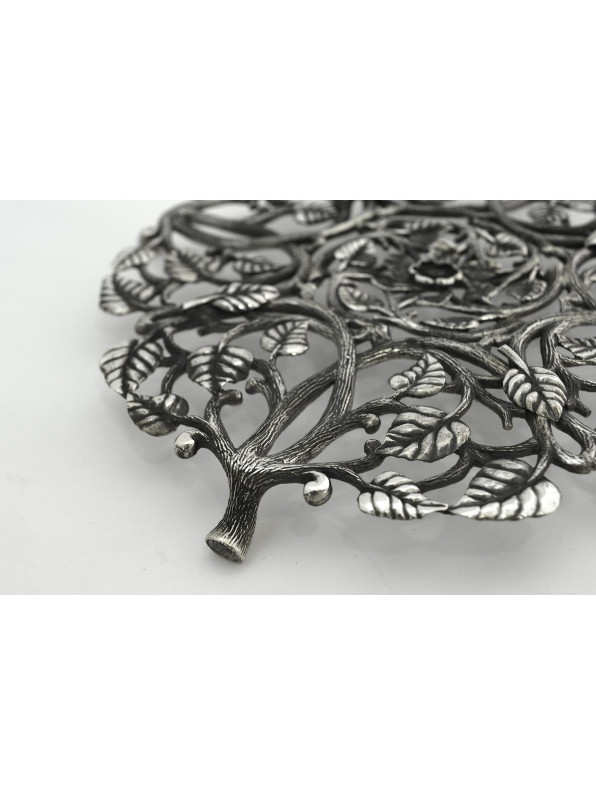 Prestigieux plat à miel en argent avec plateau floral, cadeaux Tu B'Av, I