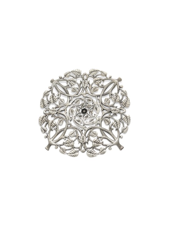 Prestigieux plat à miel en argent avec plateau floral, cadeaux Tu B'Av, I