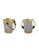 Tasse de lavage en argent et en laiton avec des lignes épurées, tasses de lavage modernes, est