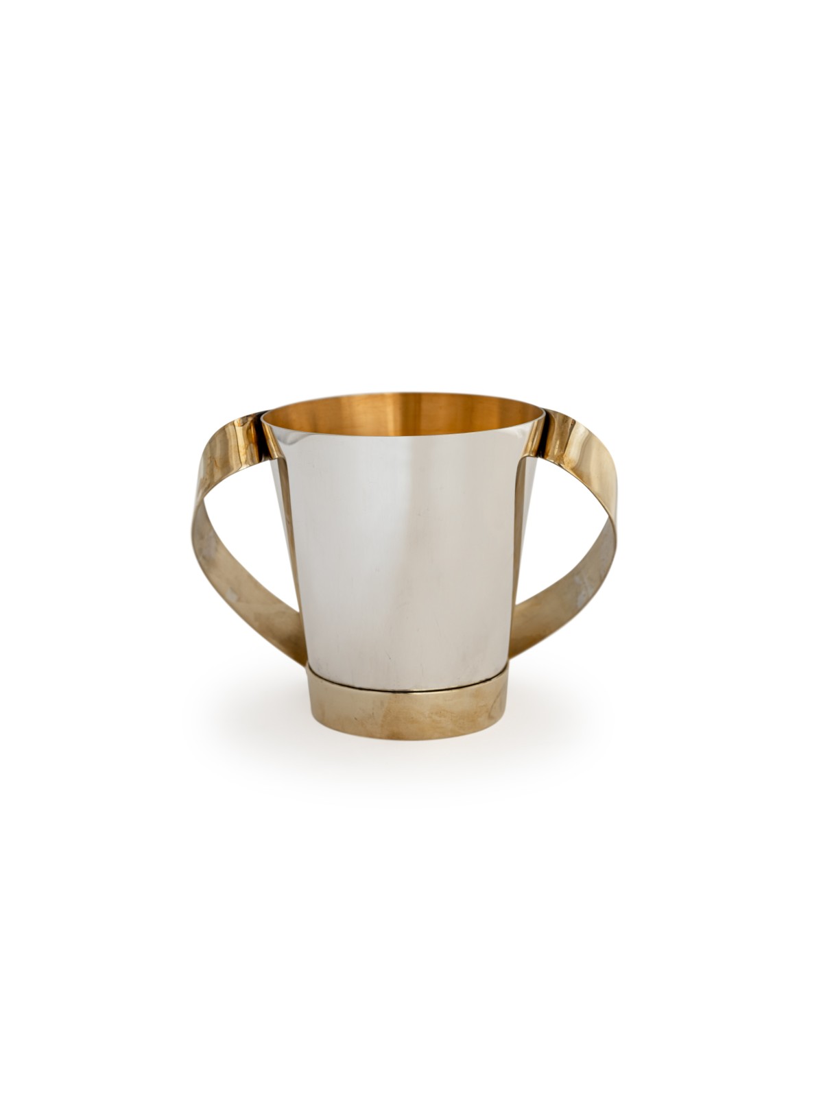 Tasse de lavage en argent et en laiton avec des lignes épurées, tasses de lavage modernes, est