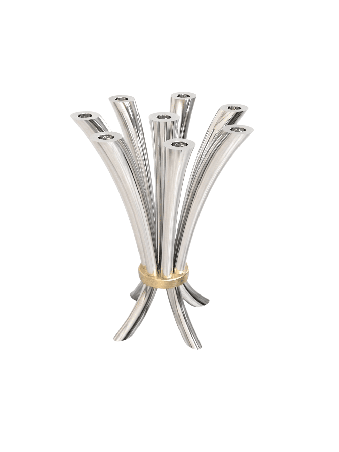 Seven-Branch Opening Flower Bouquet Two-Tone Cande , Extra Large Candl