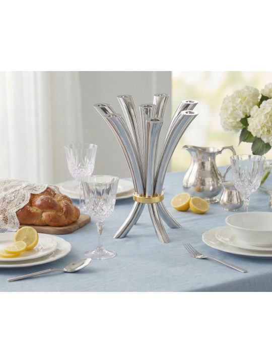 Seven-Branch Opening Flower Bouquet Two-Tone Cande , Extra Large Candl