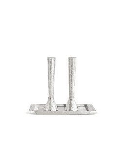 Paire de chandeliers martelés en argent sterling, argent sterling C