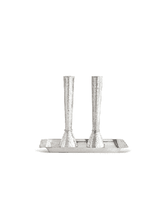 Paire de chandeliers martelés en argent sterling, argent sterling C