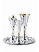 Havdalah en argent en forme de sablier géométrique sertie de Havdalah moderne S