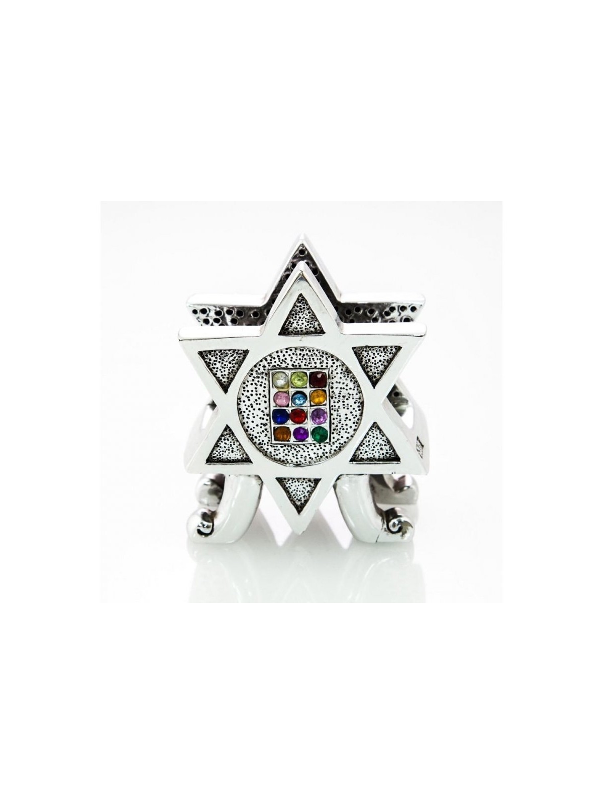 Silver Plated Napkin Holder with Colored Stones... | Table Decorations