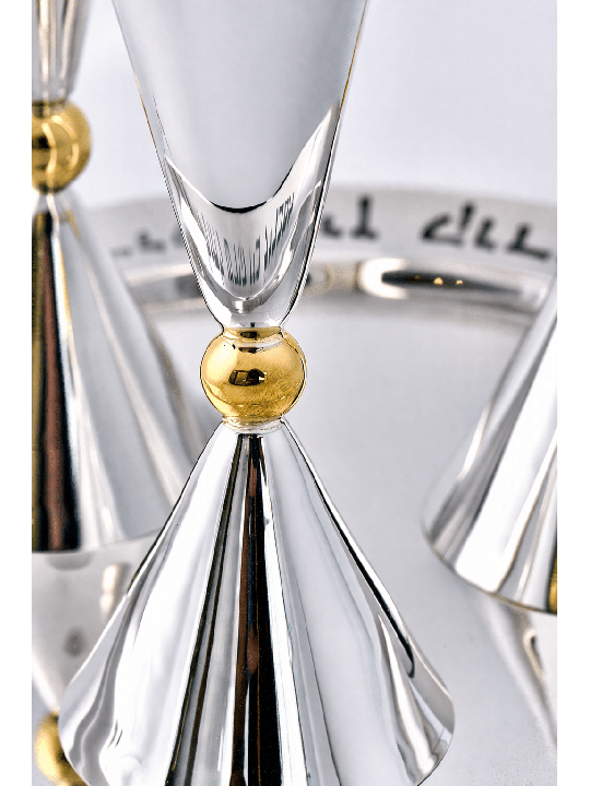 Geometric Hourglass Shape Silver Havdalah Set with , Modern Havdalah S